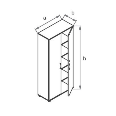 Шкаф высокий закрытый МОНО-ЛЮКС