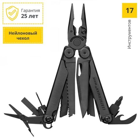 Мультитул Leatherman Wave Plus 17 функций, чёрный (832526)