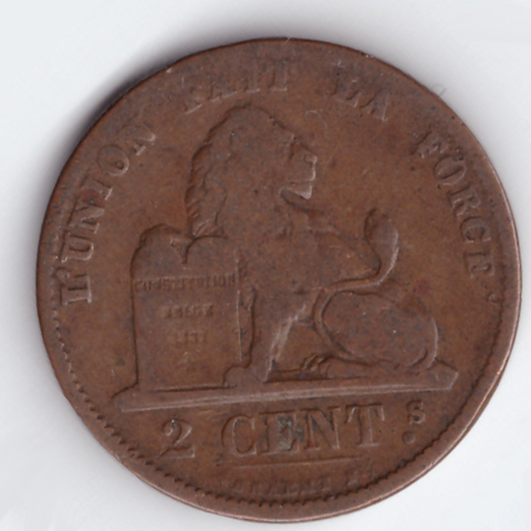 2 цента 1875 Бельгия