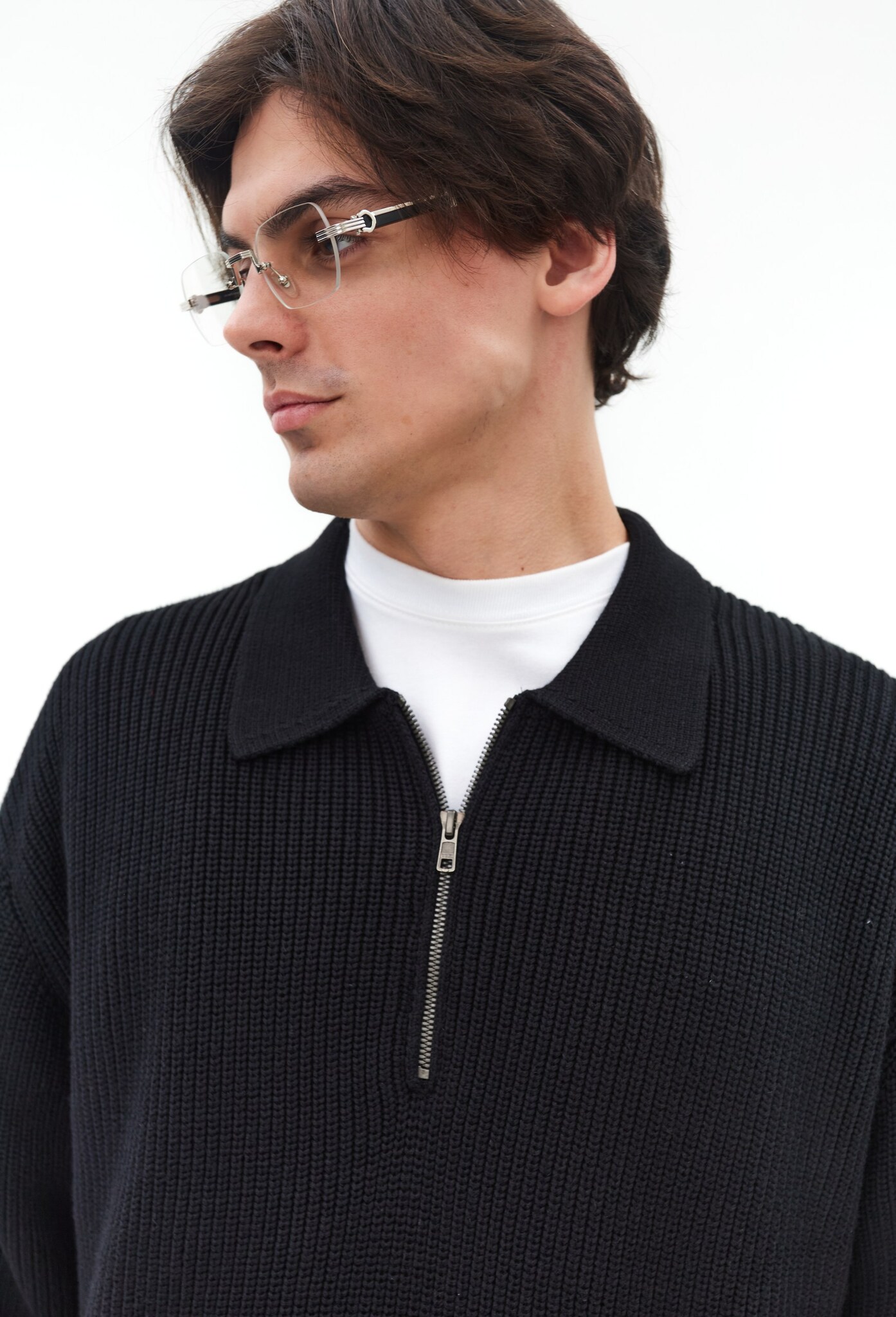 Джемпер LAINE толстая вязка (черный)