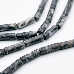 Доломит бусины ("яшма серая"), размер около 13,5*4 мм, цена за 13-14 шт (1/2 нити)