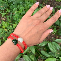 Браслет на руку с сердечком. Буромский нефрит.