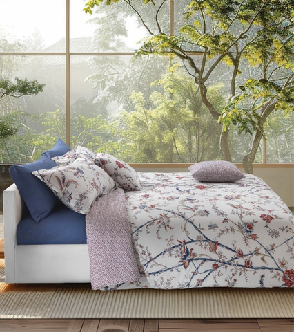 Постельное белье семейное Mirabello Life бело-розовое