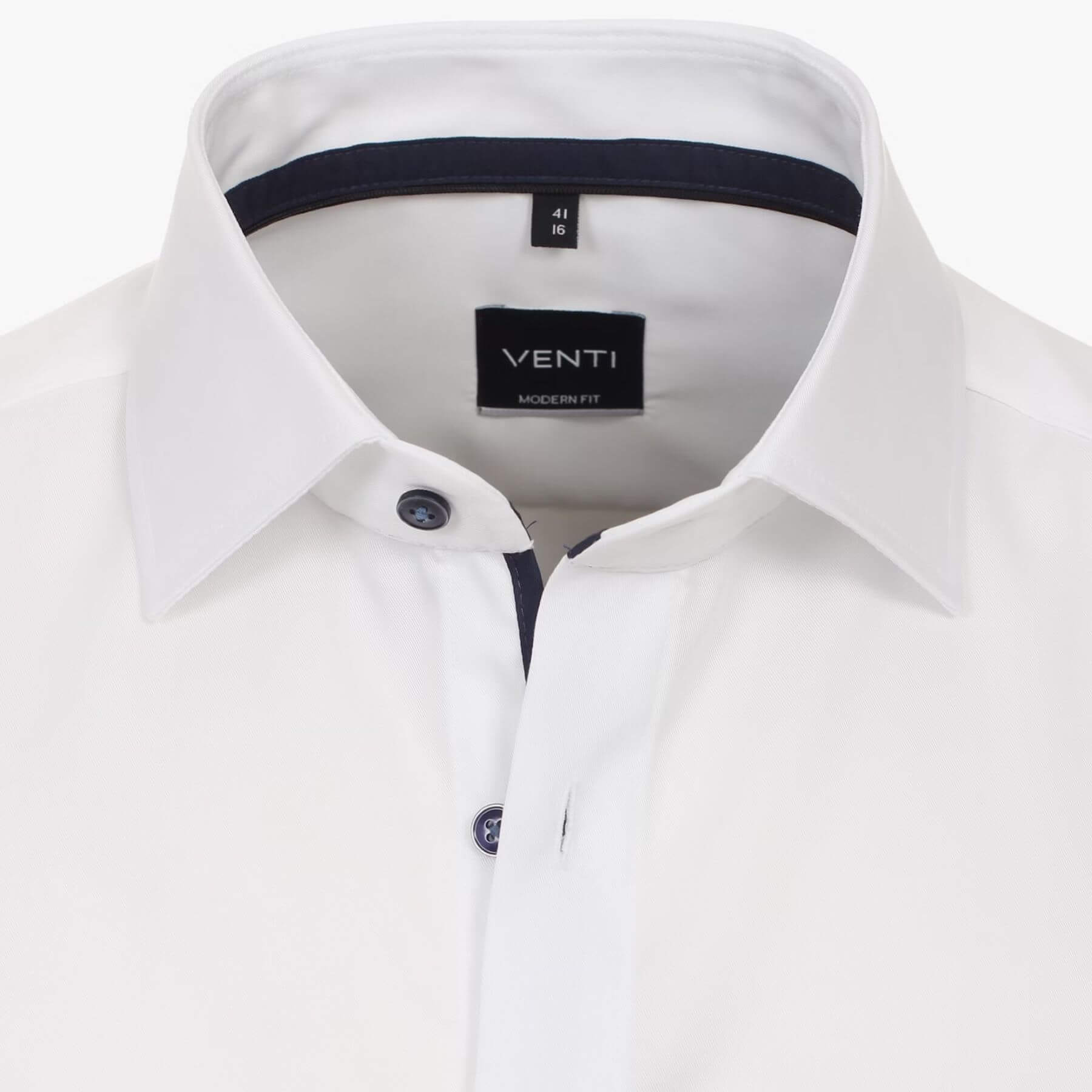 Сорочка мужская Venti Modern Fit 134023600-000 белая с контрастной отделкой