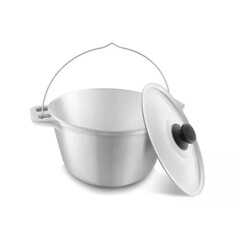 Казан алюминий, 5 л, с крышкой, походный, с дужкой, Нева Металл Посуда, Н0850п
