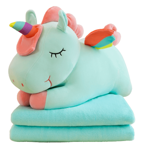 Плед Единорог бирюзовый