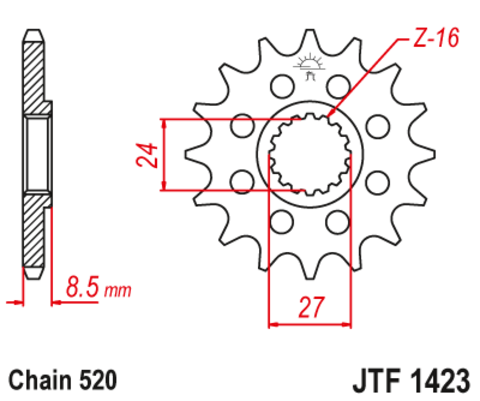 Звезда ведущая JTF1423-16