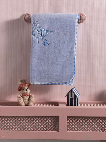 Плед велсофт "Lovely Birds", 100% полиэстер, размер 80*120 см (Blue)