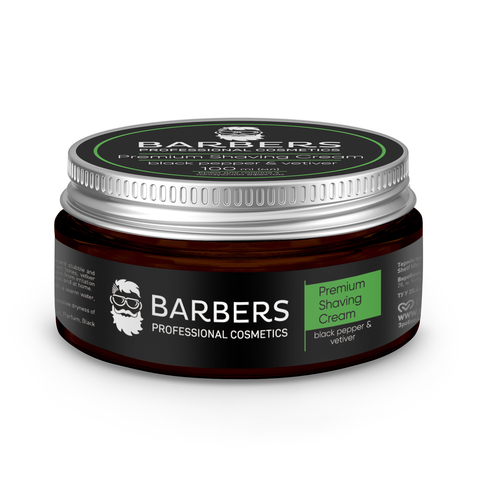 Крем для гоління з тонізуючим ефектом Barbers Black Pepper-Vetiver 100 мл (1)