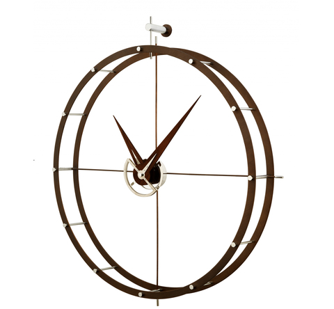 Часы Nomon DOBLE O N, (основание - венге/стрелки - венге+латунь) , D=70см Н=80см