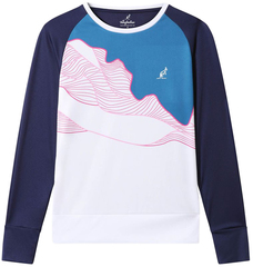 Женская теннисная футболкаAustralian Ace T-Shirt Long Sleeve With Print In Front - blue cosmo