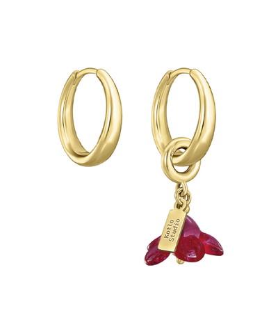 Серьги Lost Flower Gold-Red