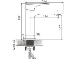 Смеситель для раковины BELZ B10709-7 латунь, черный