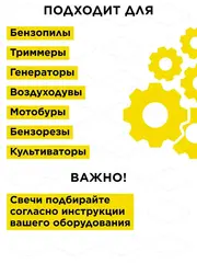 Свеча зажигания DDE - PR5Y (Champion RCJ6Y, Bosch WSR5F, NGK BPMR8A) бензопилы, триммеры, мотобуры до 30 куб.см (917-452)