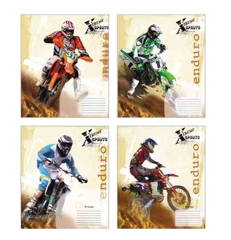 Тетрадь 12 л. клетка МОТОГОНКИ