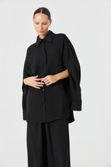 Блуза-кейп приталенная