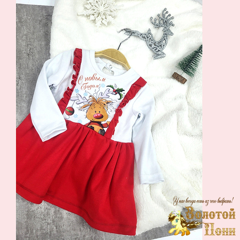 Платье хлопок Новогоднее (1-2) 251027-F973