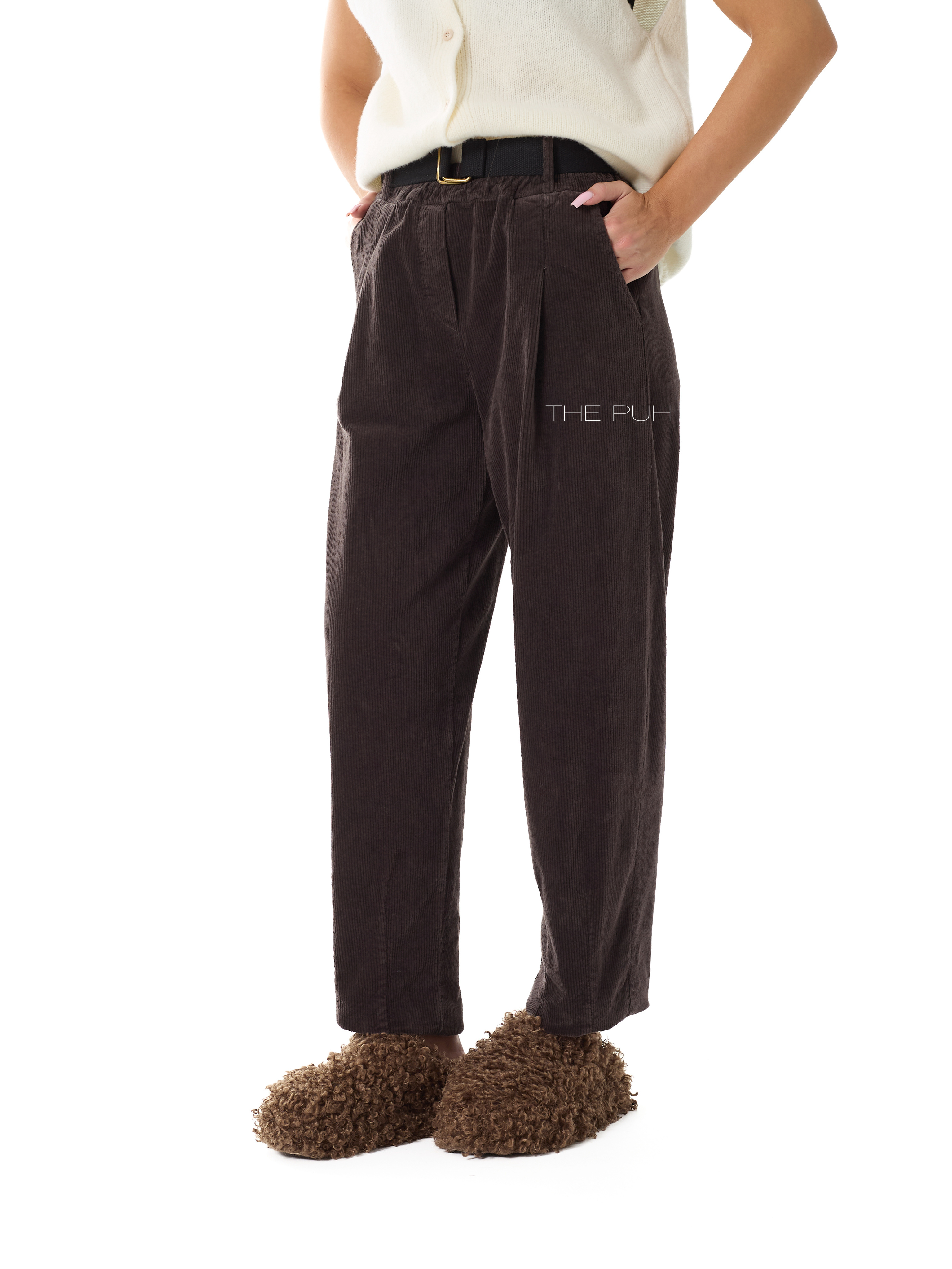 Шоколадные вельветовые брюки
