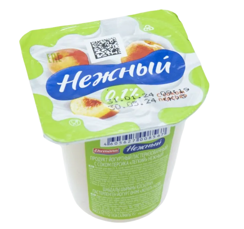 Йогурт Нежный с сок Персика 0,1% 4*95г