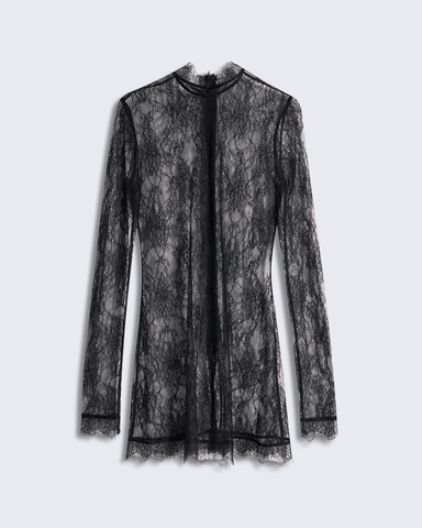 Топ из тонкого кружева черный