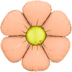 К Фигура, Цветок, Ромашка (надув воздухом), Персиковый, Сатин, 25''/64 см, 1 шт.