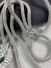 Колье с подвеской голова ПАНТЕРЫ в обсыпке коллекция PANTHERE качеcтво VGOLD