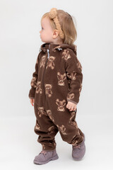 комбинезон  для девочки  ФЛ 60000/капучино,милые мишки