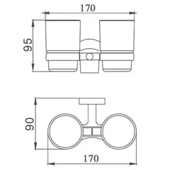 Подстаканник двойной HAIBA HB8708 черный