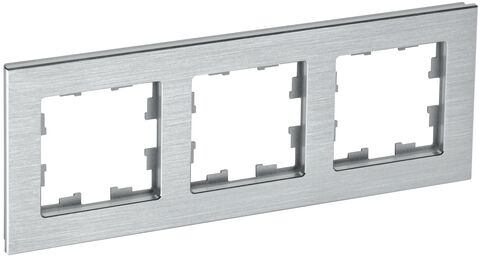 BRITE Рамка 3-мест. РУ-3-1-БрА металл алюм. IEK