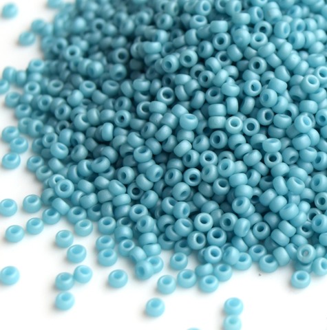 RR-2029 Бисер круглый Миюки 11/0 Бирюза матовая непрозрачный /Miyuki round 11/0 Opaque matte luster turquoise blue