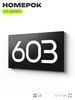 Номер на дверь 603, табличка на дверь для офиса, квартиры, кабинета, аудитории, склада, черная 120х70 мм, Айдентика Технолоджи