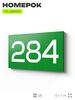 Номер на дверь 284, табличка на дверь для офиса, квартиры, кабинета, аудитории, склада, зеленая 120х70 мм, Айдентика Технолоджи