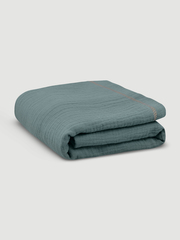 Плед-пелёнка Mjölk Gray Blue из муслинового хлопка