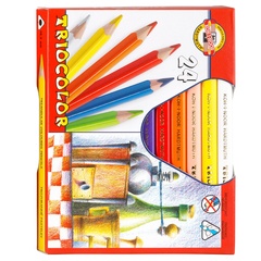 Карандаши цветные KOH-I-NOOR jumbo TRIOCOLOR 3154, 24цв, картон.упак.
