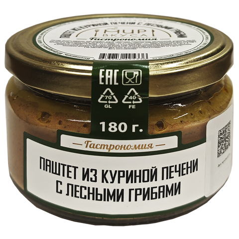 Паштет из куриной печени с лесными грибами Мир Вкуса 180г