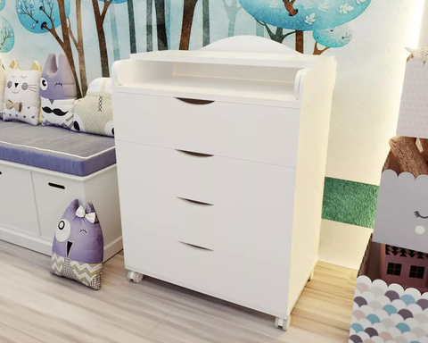 Пеленальный комод VICTORIA Incanto 800/4 (откидной столик) цвет белый