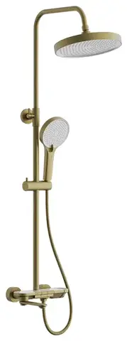 Душевая система тропический душ BELZ B25713-5 латунь, брашированное золото