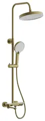Душевая система тропический душ BELZ B25713-5 латунь, брашированное золото