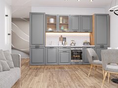Прямая модульная кухня Ницца Royal-01 Magnum - Дуб Вотан 2140*3150*600