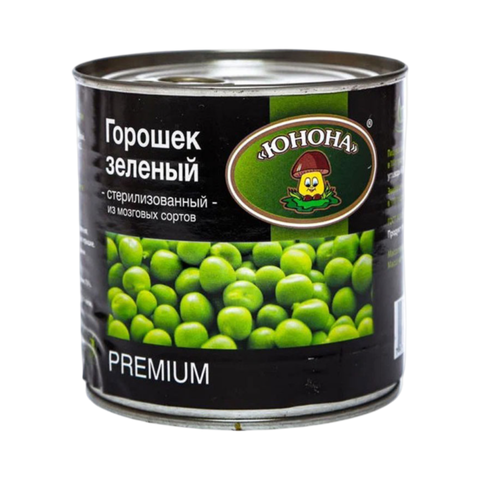 Горошек зеленый 420г ж/б с кольцом Юнона