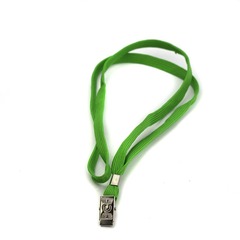 
          Шнурок для бейджа Alingar, 45 см, металл. клипса, зелёный