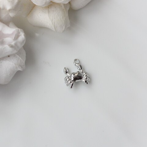 Подвеска Краб с фианитами 15*12 мм, родий, П154