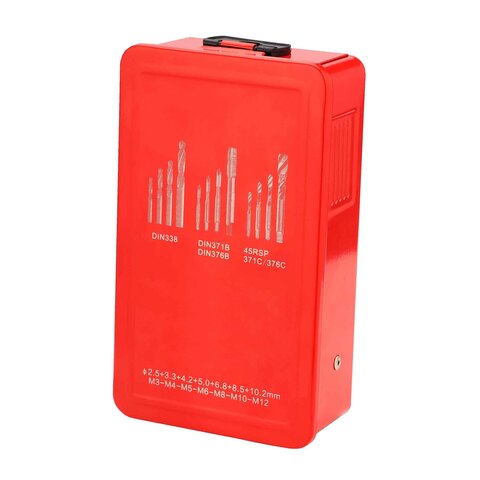 Набор метчиков машинных M3 -M12 HSSE DIN371/376 (B/4-5P, C/2,5P, + сверла) 21пр Ruko 245054