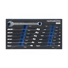 NORDBERG (10214T) Набор ключей комбинированных в ложементе, 14 предметов для тележки