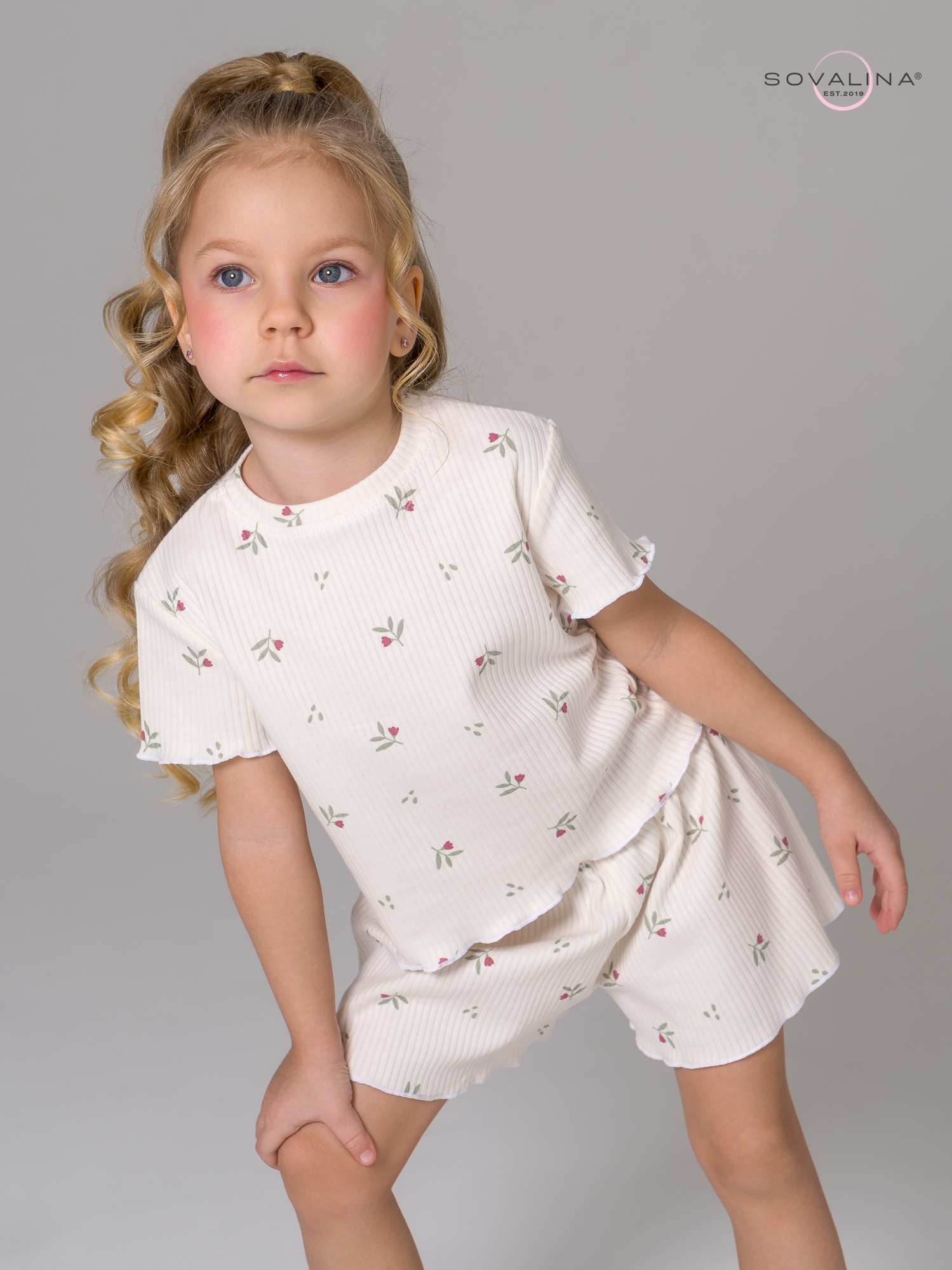 Пижама Элли бордовые тюльпанчики