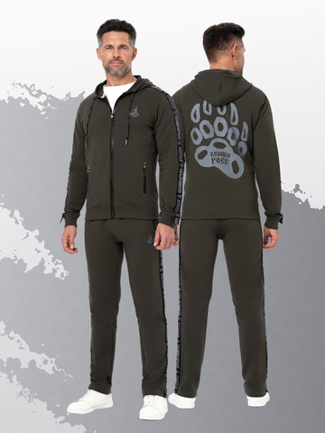 Толстовка на молнии «Мастер - Медвежий След» цвета хаки