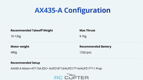 T-Motor AX435-A KV250 (17", 12S, 9.7 кг)