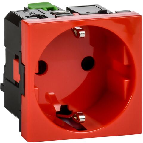 Розетка з/к б/ш б/з красная