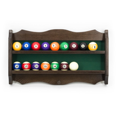 Полка для шаров навесная из массива ясеня (цвет махагон, 60 х 34 х 9 см)