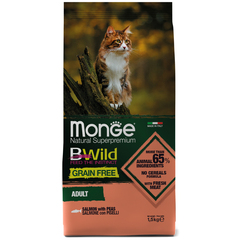 Беззерновой корм для кошек Monge Cat BWild GRAIN FREE, из лосося 1,5 кг